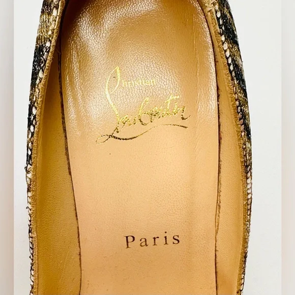 Christian Louboutin Pigalle Follies Glitter Sirene Stiletto Heels Shoes Size 37